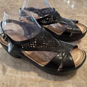 KAYA from Israel Elegant Black Women's Sandals 41 leather